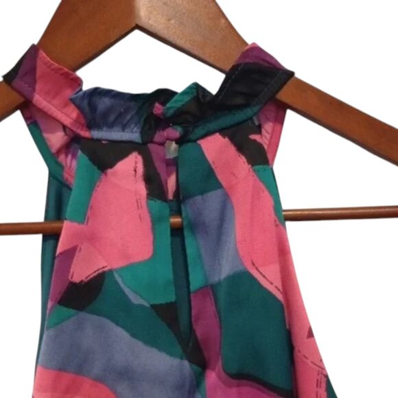 Nine West Green Pink Halter Top Women’s Small Summer Tank - Picture 4 of 5